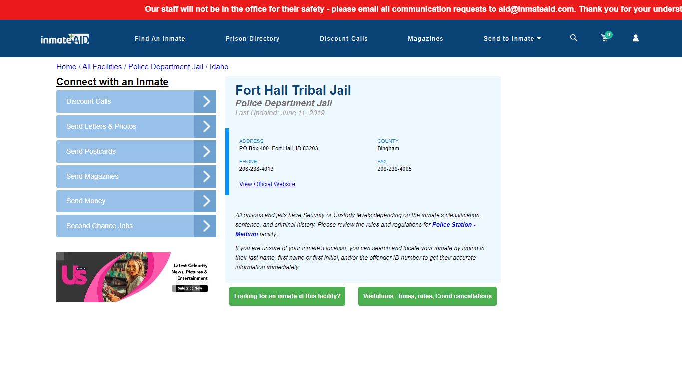 Fort Hall Tribal Jail & Inmate Search - Fort Hall, ID