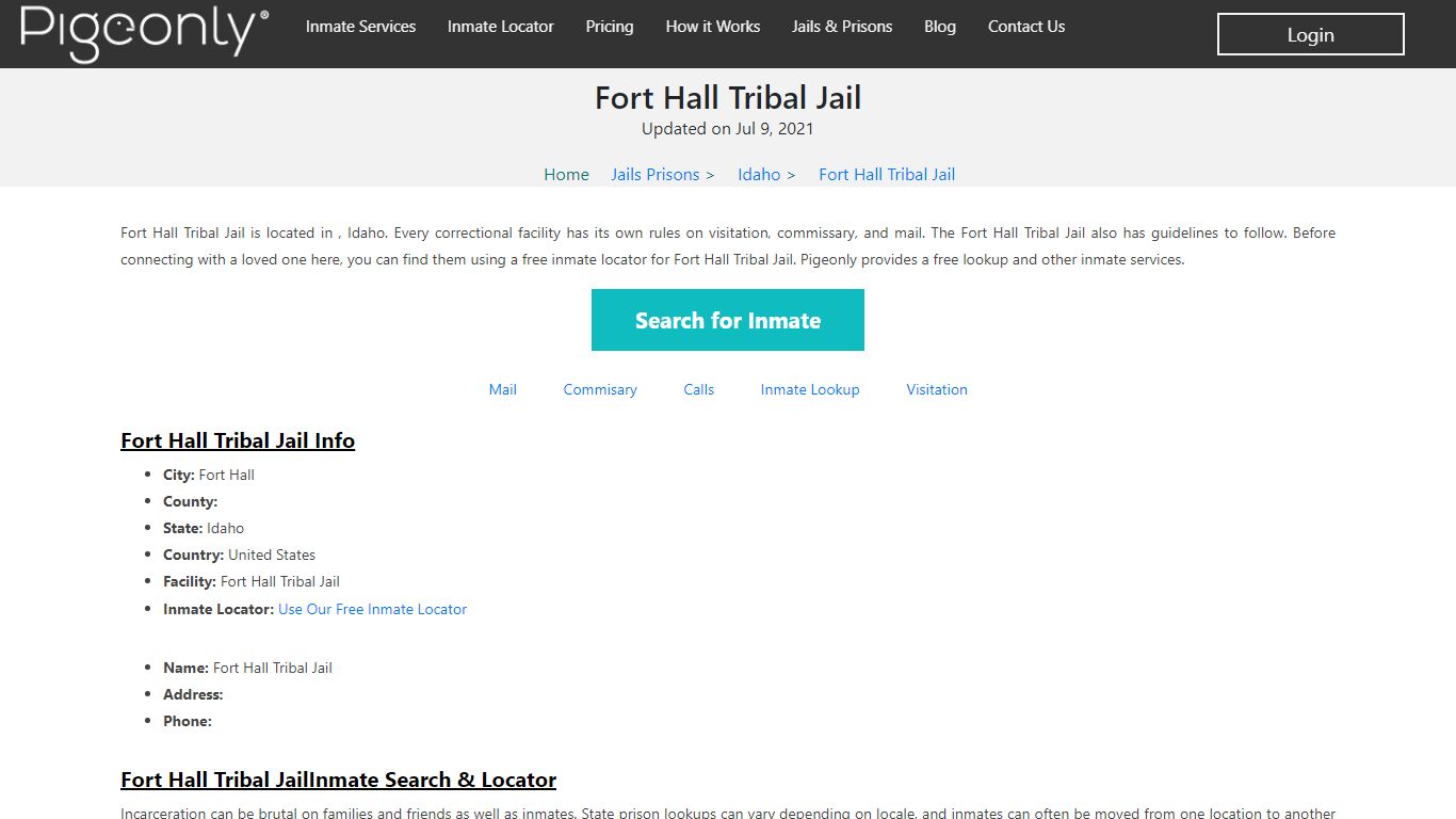Fort Hall Tribal Jail Inmate Lookup | Idaho